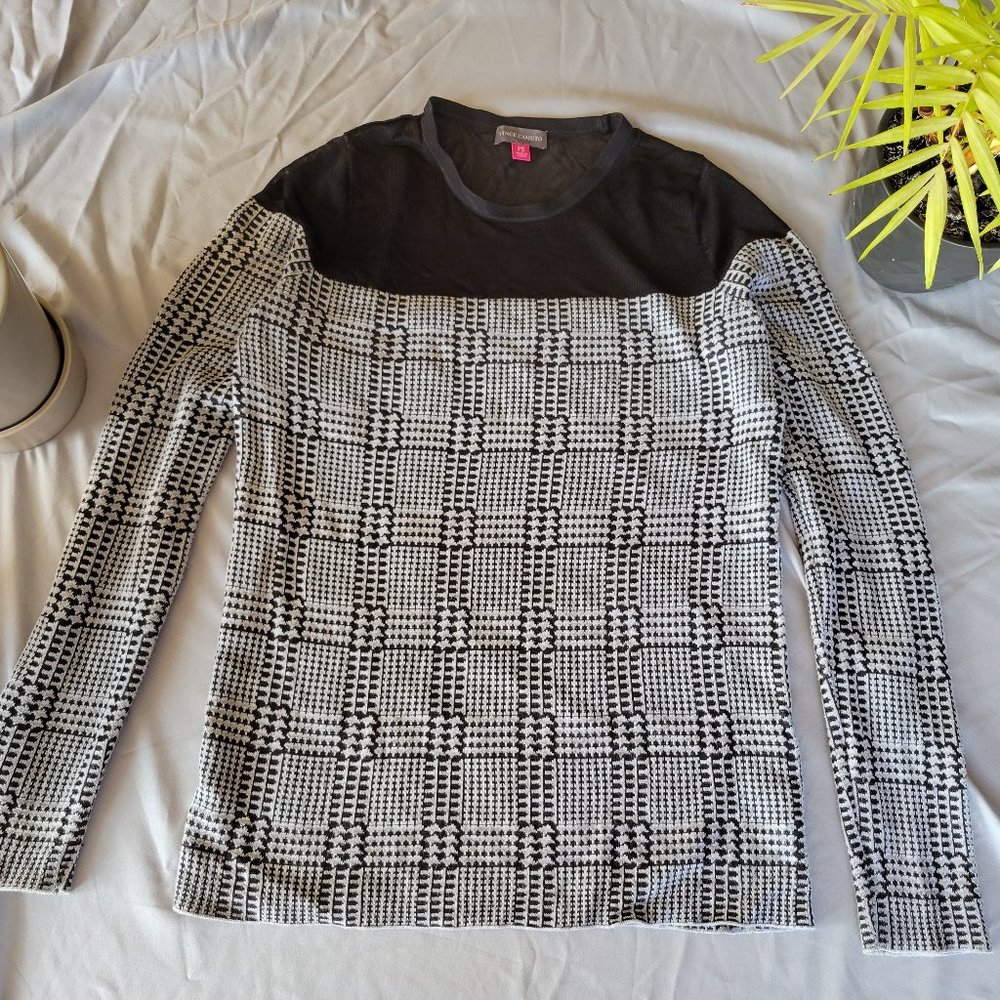 Long sleeve black and grey Vince Camuto shirt